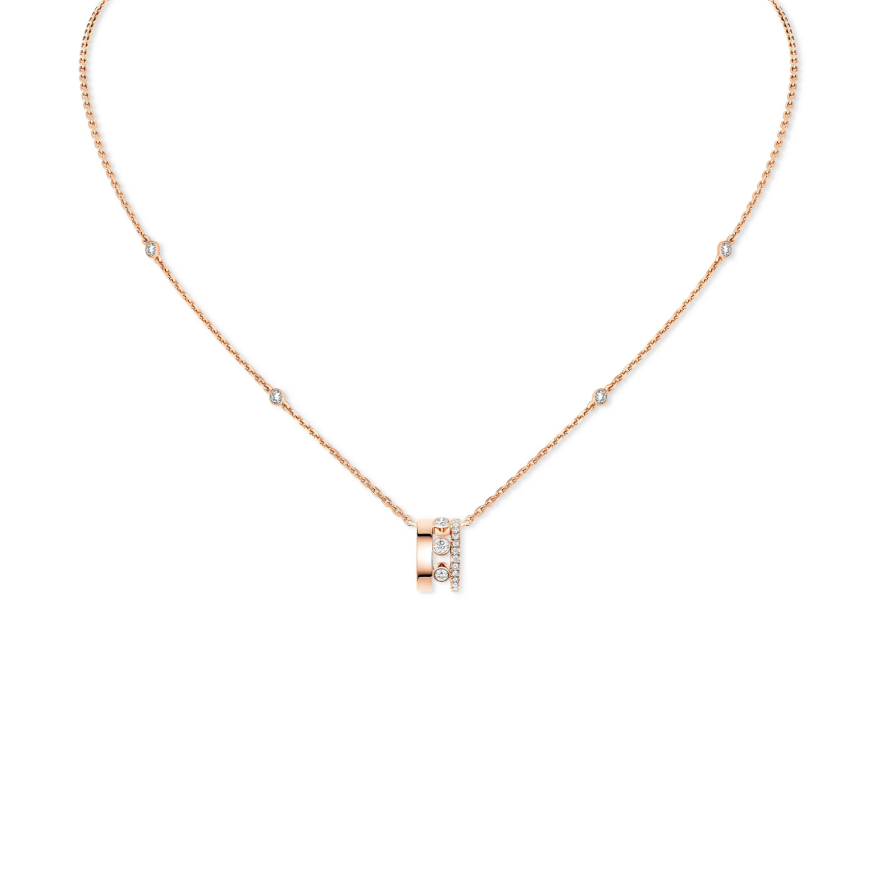 Mes1kaa move romane pendant necklace pink gold d1am0nd necklace 07158-pg